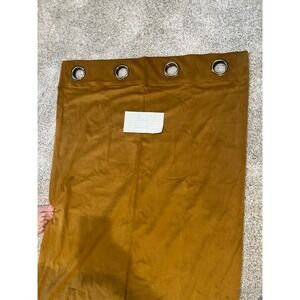 Mustard Gold Velvet Grommet Curtain Panel Set 52x83 Window Treatment